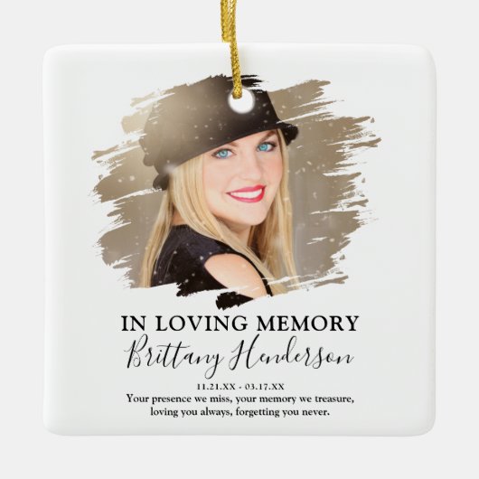 In Love Memory | Weihnachten im Foto Keramikornament (Vorderseite)