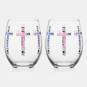 In Love Memory Weinglas Ohne Stiel (Vorderseite)