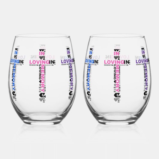 In Love Memory Weinglas Ohne Stiel (Vorderseite)