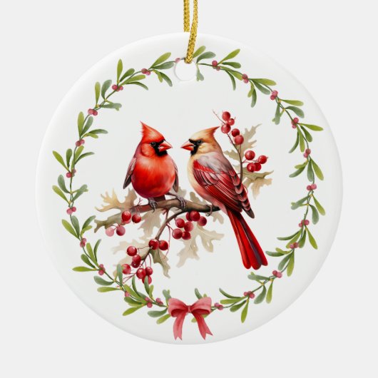 In Love Memory - wenn Kardinal erscheinen Keramik Ornament (Vorne)