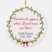 In Love Memory - wenn Kardinal erscheinen Keramik Ornament (Hinten)