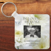 In Love Memory White Blume Foto Schlüsselanhänger (Vorderseite)