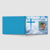 In Love Memory White Clouds Blue Cross Beerdigung Gästebuch (Voll)