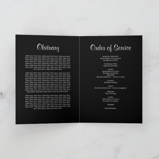 In Love Memory White Doves Foto Beerdigung Program Programm (Innenseite)