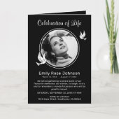 In Love Memory White Doves Foto Beerdigung Program Programm (Vorderseite)