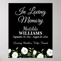 In Love Memory White Floral Memorial