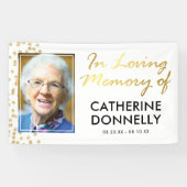In Love Memory | White Gold Memorial Foto Banner (Horizontal)