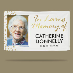In Love Memory   White Gold Memorial Foto Banner