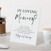 In Love Memory White Modern Memorial Wedding Sockelschild (In SItu)