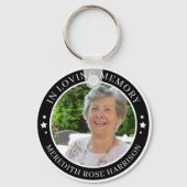 In Love Memory White Stars Black Foto Memorial Schlüsselanhänger (Vorderseite)