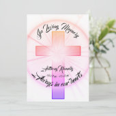 In Love Memory with Cross Einladung (Stehend Vorderseite)