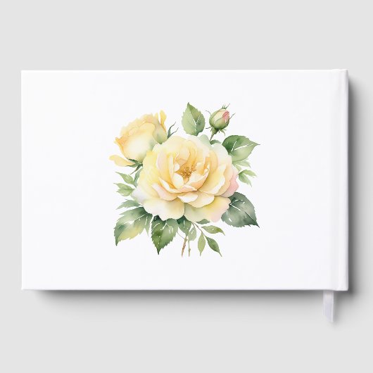 In Love Memory Yellow Roses 1 Foto Gästebuch (Rückseite)