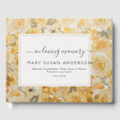 In Love Memory Yellow Roses Gedächtnisbeerdigung Gästebuch (Vorderseite)