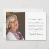 In Love Memory Zwei-Foto-Beileid-Beerdigung Dankeskarte (Rückseite)