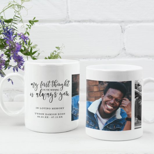 In Love Memory | Zwei-handgeschriebene FotoCollage Kaffeetasse
