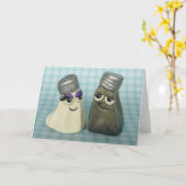 In Love Salt and Pepper Shakers Greeting Card Karte (Gelbe Blume)