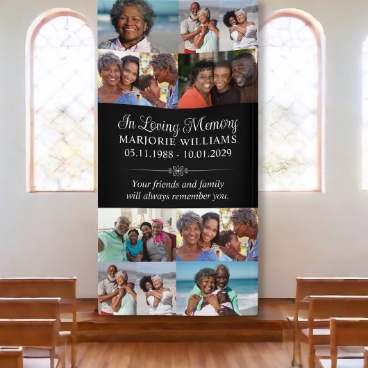 In Loving Memory 12 Foto Collage Grave Cover Banner