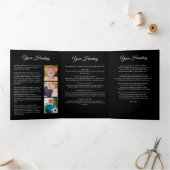 In Loving Memory 16-Foto Schwarz & Weiß Beerdigung Dreifach-gefaltete Programmkarte (Innenseite)