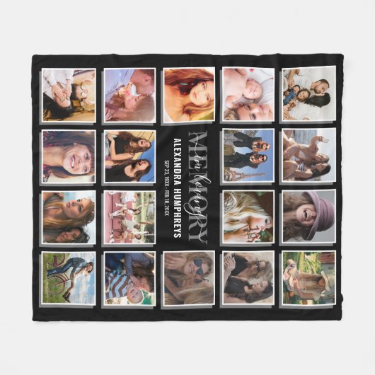 In Loving Memory 18 Foto Memorial Fleecedecke (Vorderseite (Horizontal))