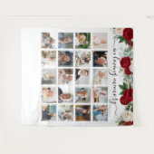 In Loving Memory 20 Foto Red Floral Memorial Wandteppich (Vorderseite (Horizontal))