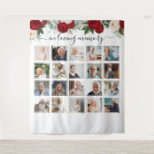 In Loving Memory 20 Foto Red Floral Memorial Wandteppich (Vorderseite)