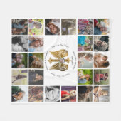 In Loving Memory 24 FotoCollage Cross with Wings Fleecedecke (Vorderseite (Horizontal))