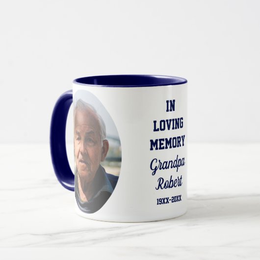 In Loving Memory 2 Foto-Andenken Blau Tasse (Vorderseite Links)