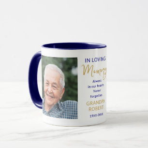 In Loving Memory 2 Foto Blau Und Gold Gedenk- Tasse