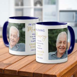 In Loving Memory 2 Foto Blau Und Gold Gedenk- Tasse