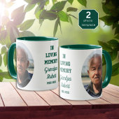 In Loving Memory 2 Photo Memorial Keepsake Green Tasse