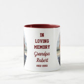 In Loving Memory 2 Photo Memorial Keepsake Maroon Tasse (Zentrum)