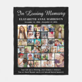 In Loving Memory 30 Foto Collage Memorial Fleecedecke (Vorderseite)