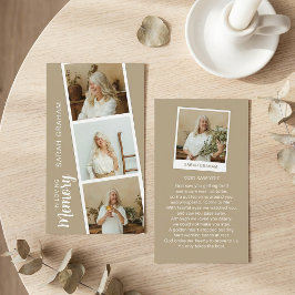 In Loving Memory 4 Foto-Gebetskarte Visitenkarte