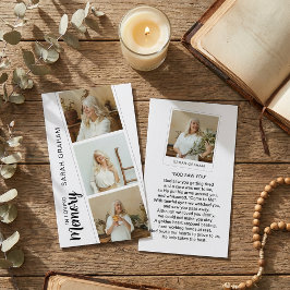 In Loving Memory 4 Foto-Gebetskarte Visitenkarte