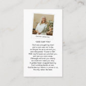 In Loving Memory 4 Photo Prayer Visitenkarte (Rückseite)