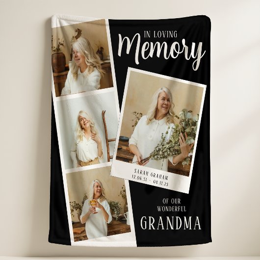 In Loving Memory 4 Photo Snaps Fleece-Decke Fleecedecke