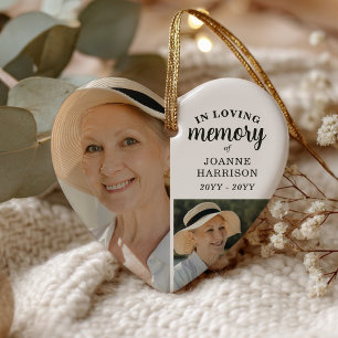 In Loving Memory 5 Foto Collage Herz Gedenkzeichen Keramik Ornament