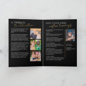 In Loving Memory 5-Foto Elegantes Gedenkprogramm Karte (Innenseite)