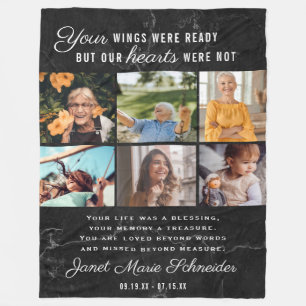 In Loving Memory   6 Fotos Collage Zitat Andenken Fleecedecke