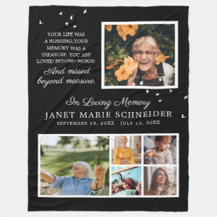 In Loving Memory   6 Fotos Collage Zitat Andenken Fleecedecke