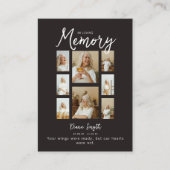 In Loving Memory | 8 Photo Collage Memorial Telefonnummerkarte (Vorderseite)