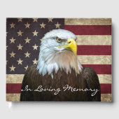 In Loving Memory American Flag Bald Eagle Funeral Gästebuch (Vorderseite)