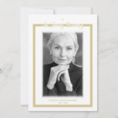 In Loving Memory B&W Golden Photo Service Dear Mitteilungskarte (Vorderseite)