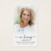 In Loving Memory Beach Sunset Photo Prayer Card (Rückseite)