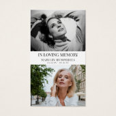 In Loving Memory Before & After Gebetskarte (Vorderseite)