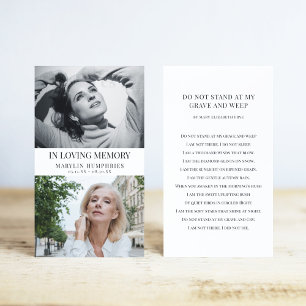 In Loving Memory Before & After Gebetskarte
