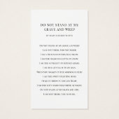 In Loving Memory Before & After Prayer Card (Rückseite)