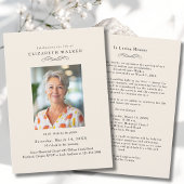 In Loving Memory Beige Photo Funeral Invitation Einladung
