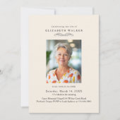 In Loving Memory Beige Photo Funeral Invitation Einladung (Vorderseite)
