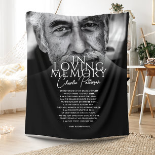 In Loving Memory Benutzerdefinierter Text & Foto G Fleecedecke